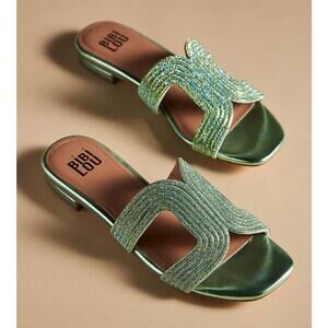 Bibi Lou Green Spongecake Sandals New